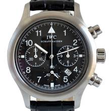 Thumbnail von IWC Fliegeruhr Chronograph Pilot IW3740 chronograph date black dial Full Set quartz 1988’s </h1>