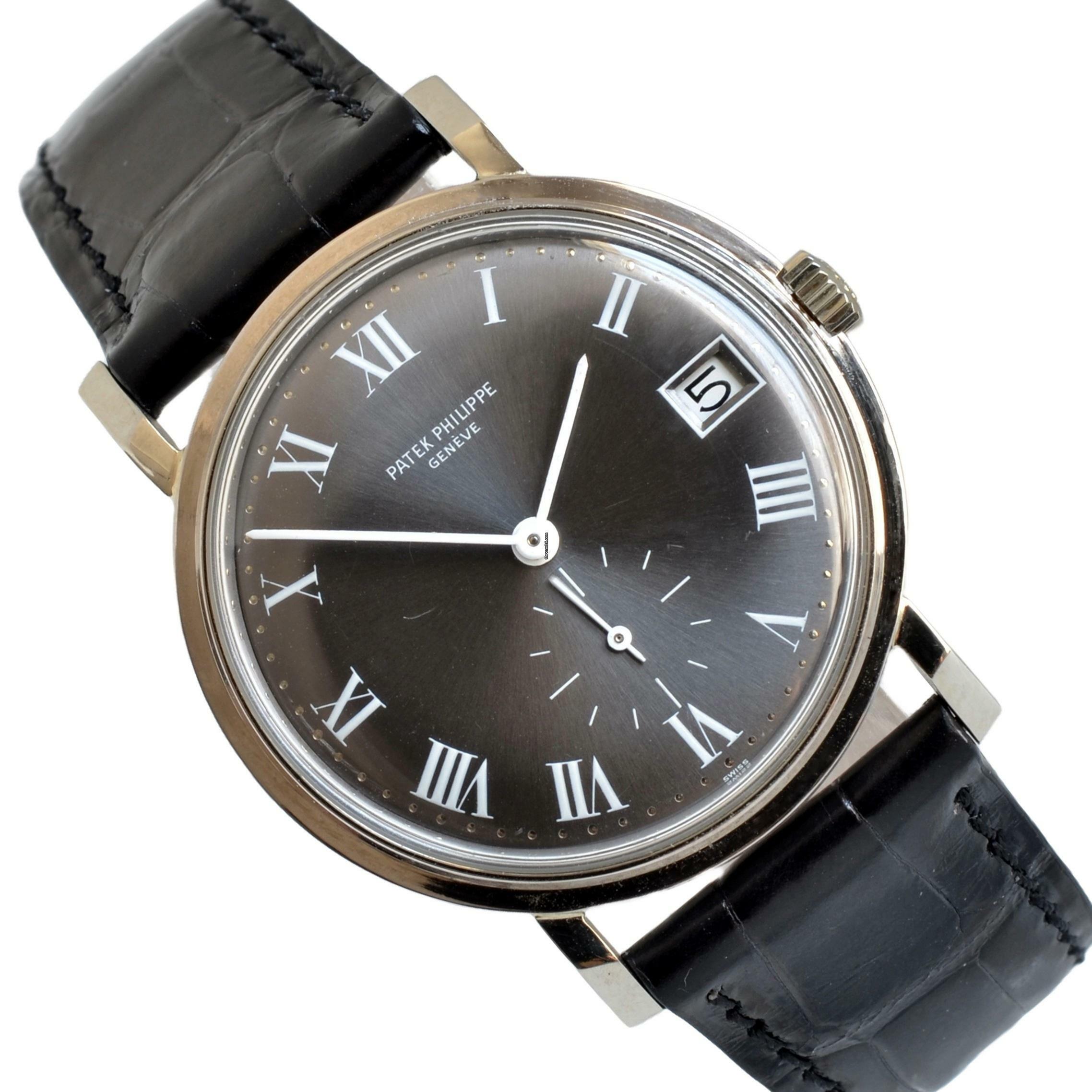 Patek Philippe Calatrava Date 3445 Oversize slate grey dial white gold 18KT 1967's </h1>