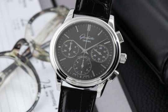  Glashütte Original Senator Chronograph Stahl Automatik Ref. 39-31-14-23-04 B&P  