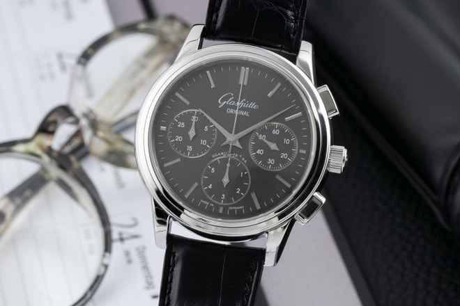  Glashütte Original Senator Chronograph Stahl Automatik Ref. 39-31-14-23-04 B&P  