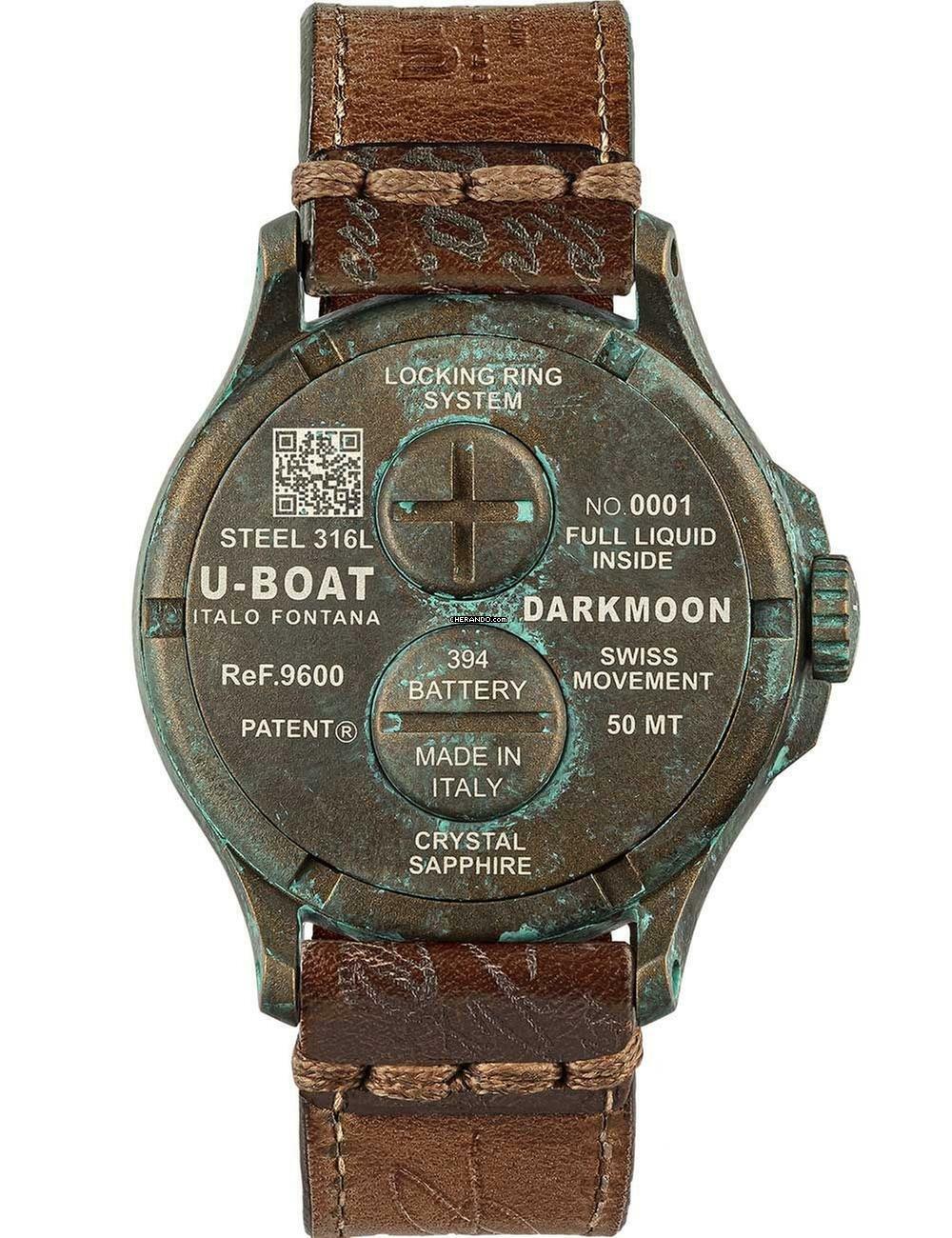 U-Boat 9600/A Herrenuhr Darkmoon Unico 45mm 50M