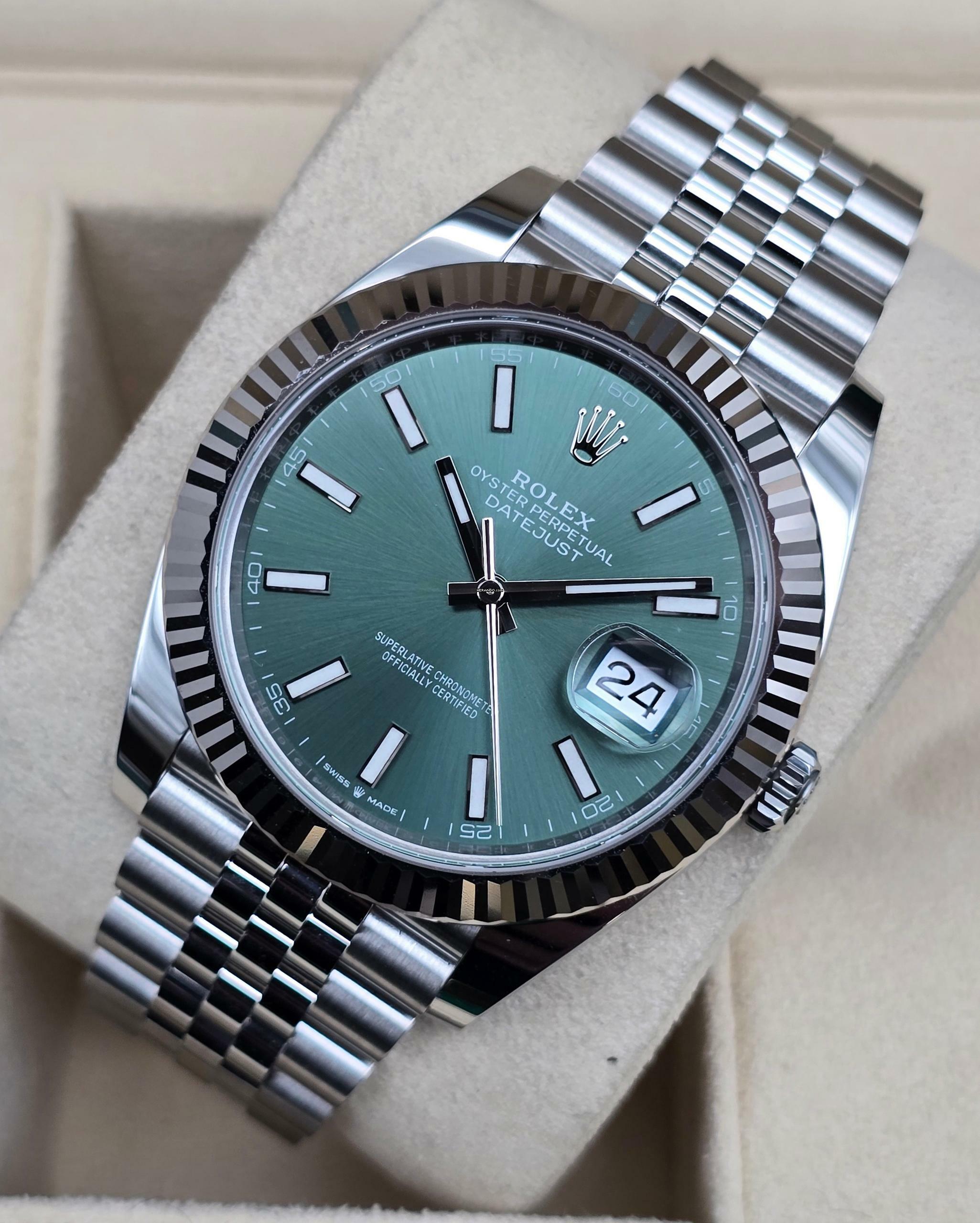 Rolex Datejust 41 41mm 126334-0028 Mint Green Jubilee Unworn/New Condition Full Set 2-2026
