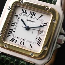 Thumbnail von Cartier Santos Carree GM Steel/Gold </h1>