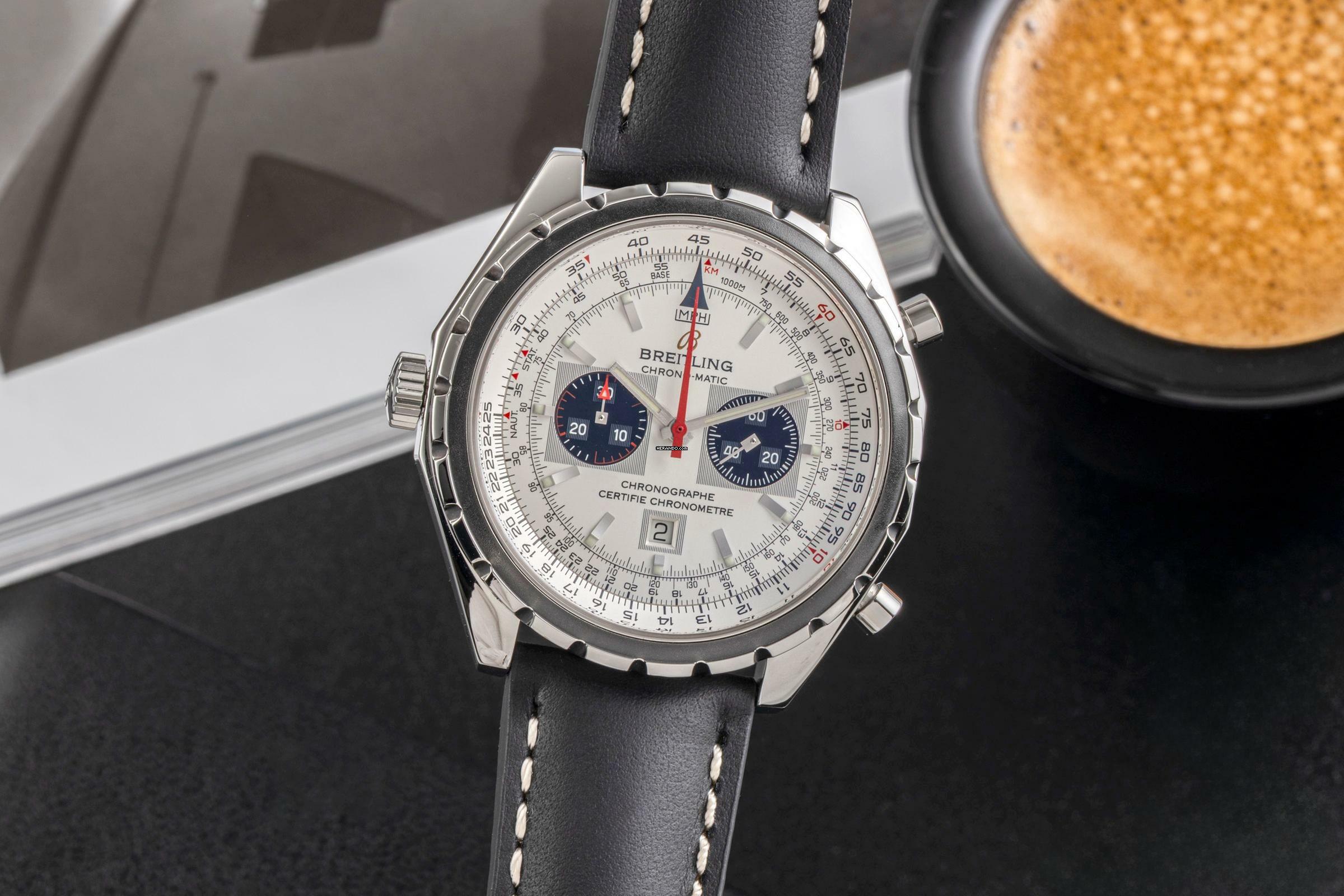 Breitling Chrono-Matic Chronograph Edelstahl Automatik Herrenuhr Ref. A41360