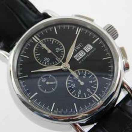  IWC Portofino Chronograph Edelstahl Tag / Datum mit Papieren und Faltschließe  