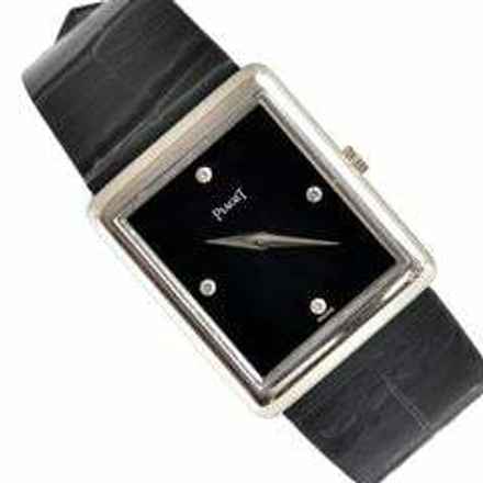  Piaget Tank ultra-thin 9150 Factory black diamonds indexes white gold 18KT </h1> 