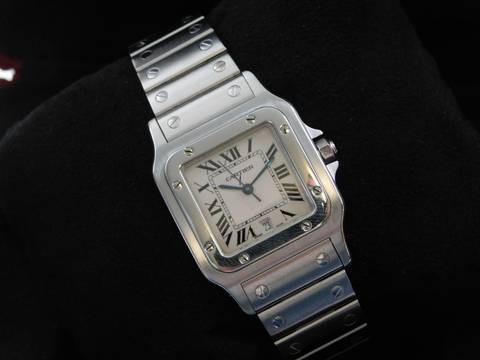  Cartier Santos Galbée großes Modell 29 mm im Full Set Datum auf 6 Uhr Full Set aus 2000  