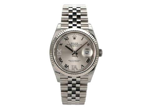  Rolex Datejust 36 Oystersteel / Weißgold 126234 Silber Römisch DIA Jubile </h1> 