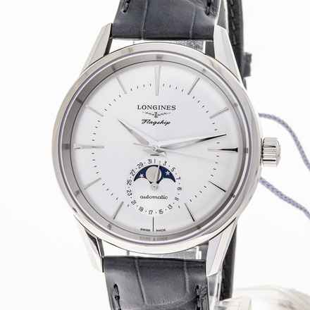  Longines Heritage Moonphase Automatic 38.5 Mm White – L4.815.4.72.2 – NEW & UNWORN – 07/25 Full 