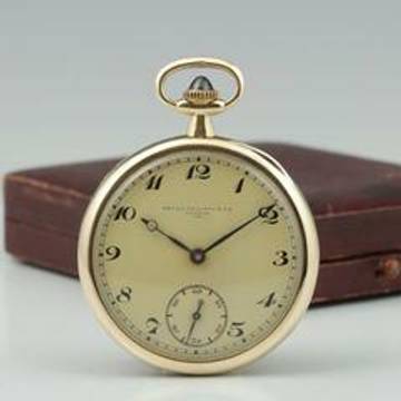 Patek Philippe 18k Art Deco Frackuhr mit Saphir Crone Taschenuhr 1920 schöner Zustand