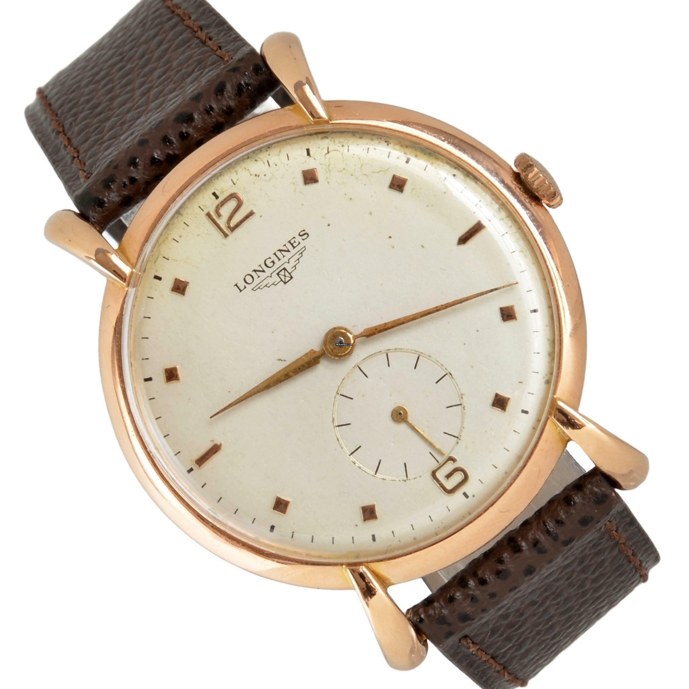 Longines Classic Jumbo 5675 Spider Lugs ivory dial rose gold 18KT 1949 </h1>