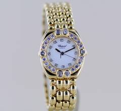 Thumbnail von Chopard Gstaad Lady Factory Diamond 1,19 CT Luxus Uhr 18K Gold B+P rar </h1>