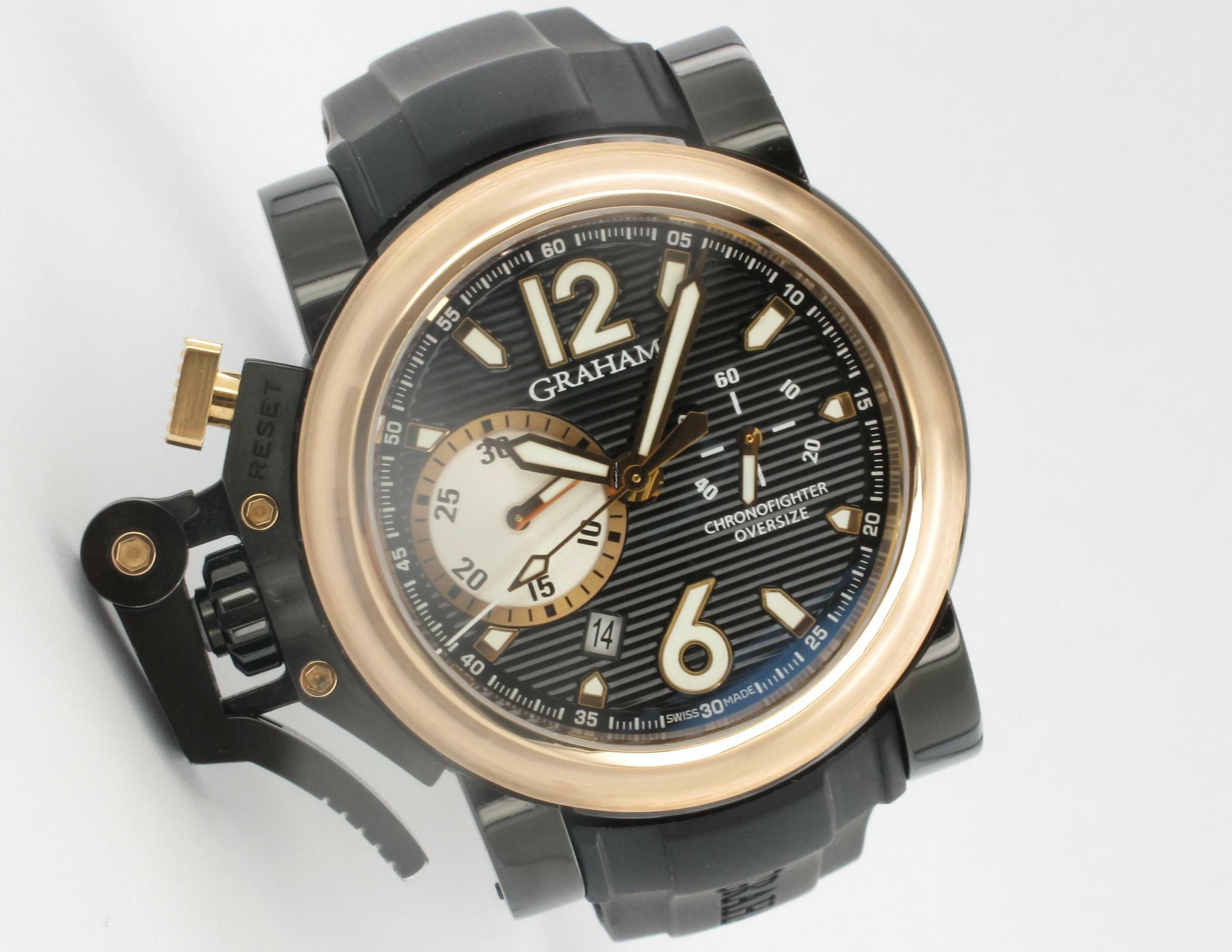 Graham Chronofighter Oversize Steel Roségold </h1>
