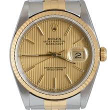 Thumbnail von Rolex Datejust 36 16233 Tapestry champagne dial Full Set TOP Condition 2000’s