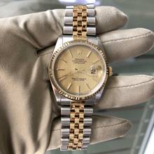 Thumbnail von Rolex Datejust 36 16233 Tapestry champagne dial Full Set TOP Condition 2000’s