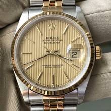 Thumbnail von Rolex Datejust 36 16233 Tapestry champagne dial Full Set TOP Condition 2000’s