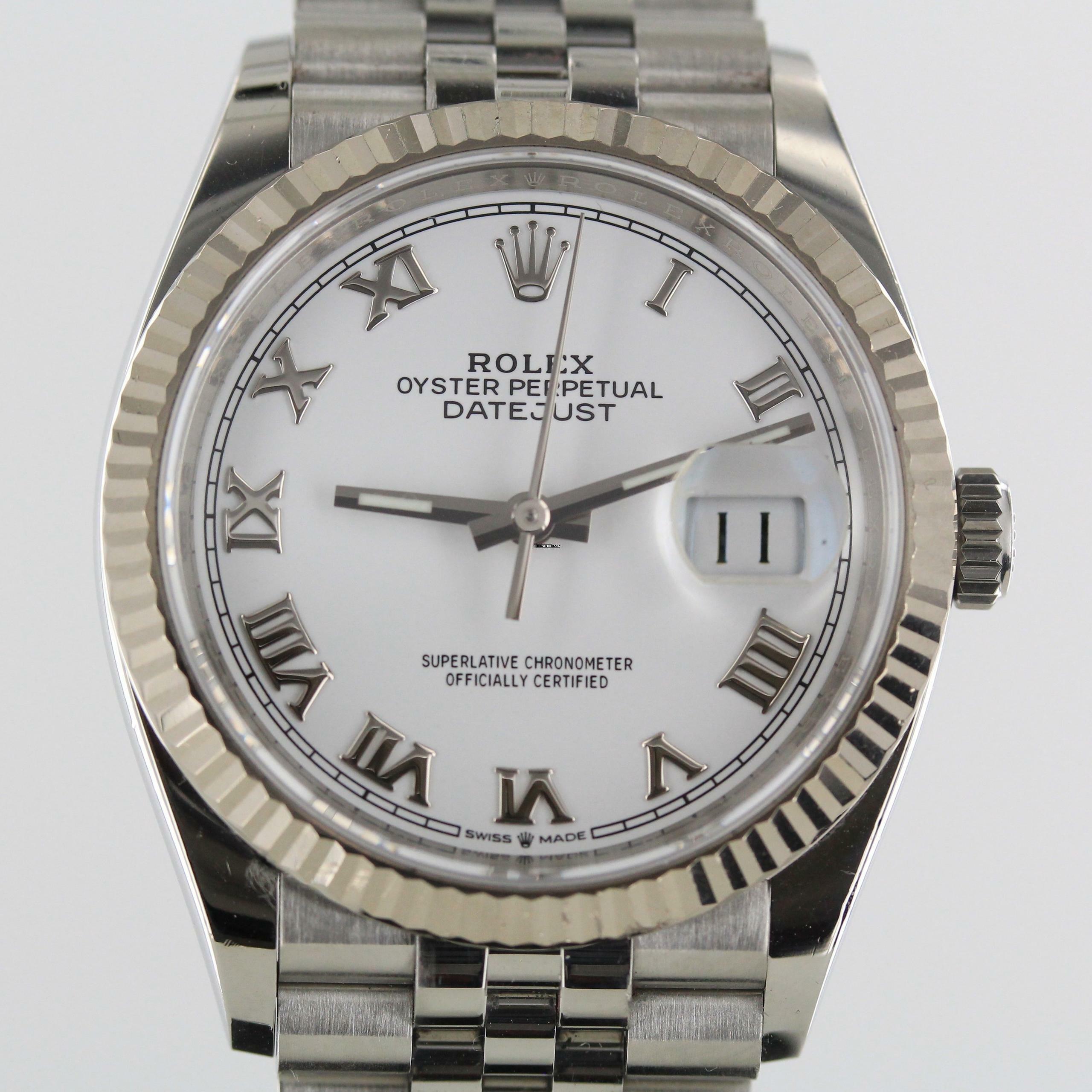 Rolex Datejust 36 FULL SET//2020//REF.126234//WHITE DIAL//#736