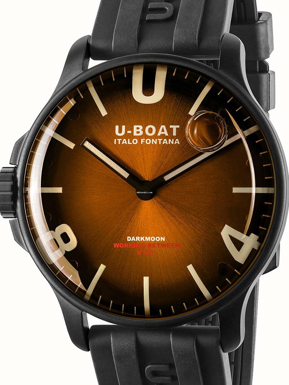 U-Boat 8699 Darkmoon Brown IPB Soleil Herrenuhr 44mm 5ATM
