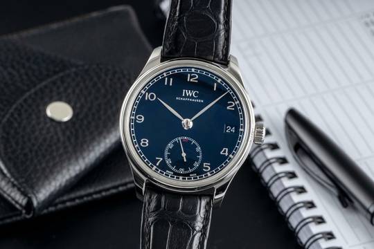  IWC Portugieser Handaufzug 8 Tage Handaufzug Black Dial Edelstahl Herrenuhr Ref. IW510202 