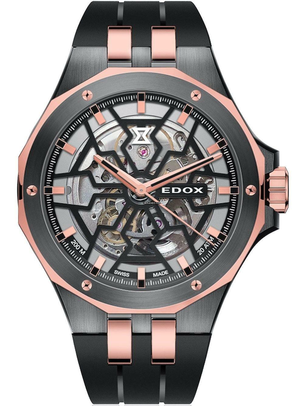 Edox 85303-357GR-NRN Delfin Mecano Automatik Herrenuhr 43mm 20ATM