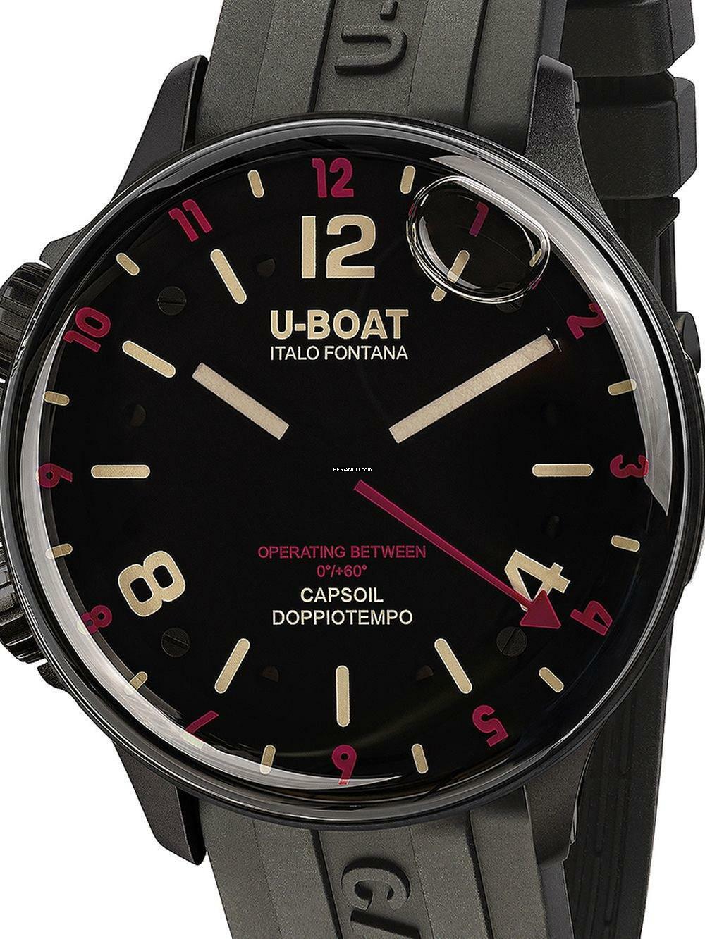 U-Boat 8841 Capsoil Doppiotempo DLC GMT Herrenuhr 45mm 10ATM