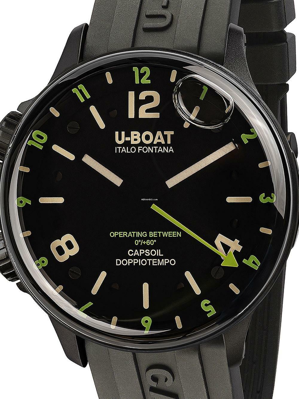 U-Boat 8840/B Capsoil Doppiotempo DLC GMT Herrenuhr 45mm 10ATM