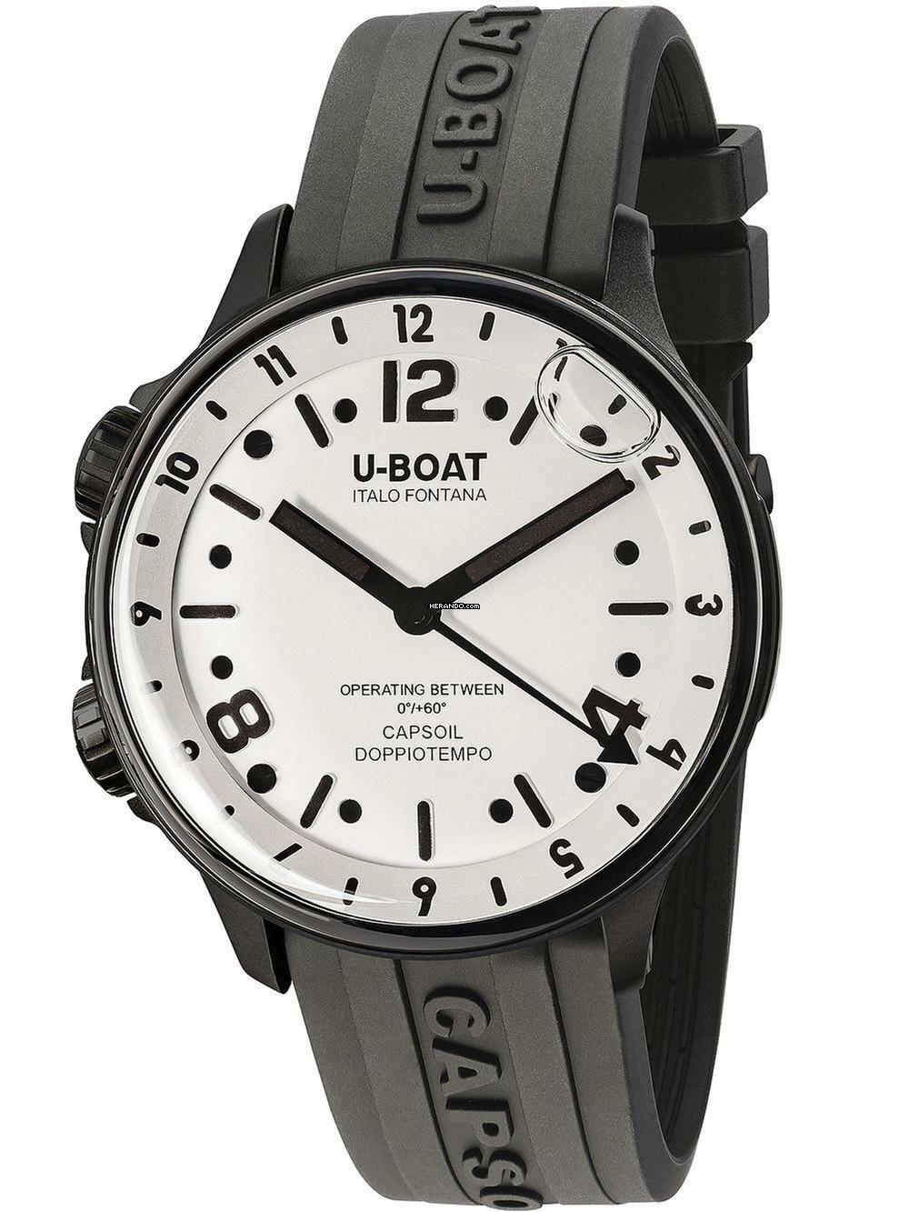 U-Boat 8889 Capsoil Doppiotempo DLC GMT Herrenuhr 45mm 10ATM