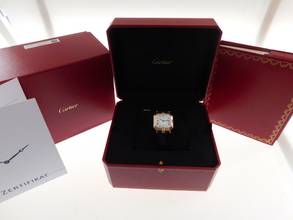 Thumbnail von Cartier Ceinture 18 Karat Tri - Color Ceinture Paris mit Tresoruhr wie Neu 27 x 34 mm original Band und Schließe </h1>