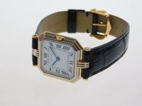 Thumbnail von Cartier Ceinture 18 Karat Tri - Color Ceinture Paris mit Tresoruhr wie Neu 27 x 34 mm original Band und Schließe </h1>