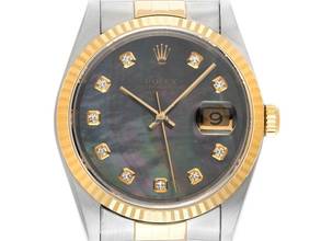 Thumbnail von Rolex Datejust 36 Diamanten Perlmutt Ref.16233 1994 Full Set sehr gut Vintage </h1>