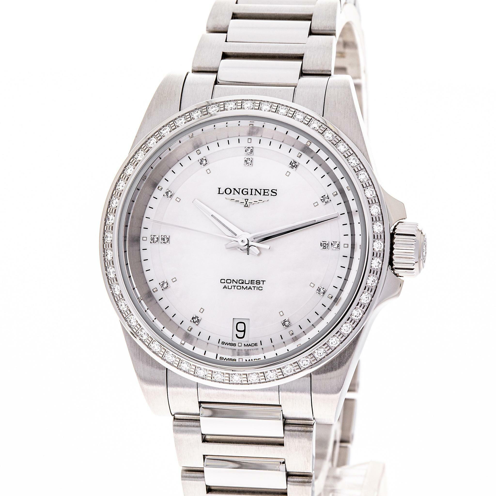 Longines Conquest 34 Diamond – White – L3.430.0.87.9 – NEW & UNWORN – 07/2025 Full Set