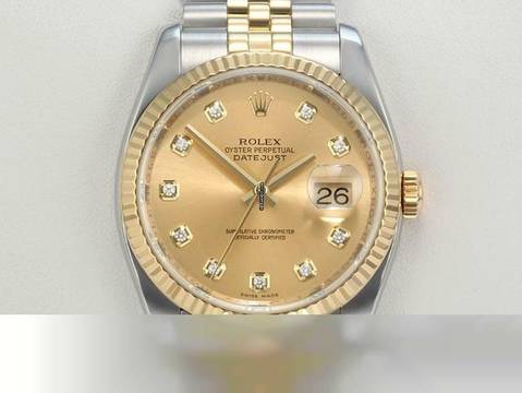  Rolex Datejust 36 36mm 116233 2011 Diamanten Stahl Gelbgold 750 Automatik 