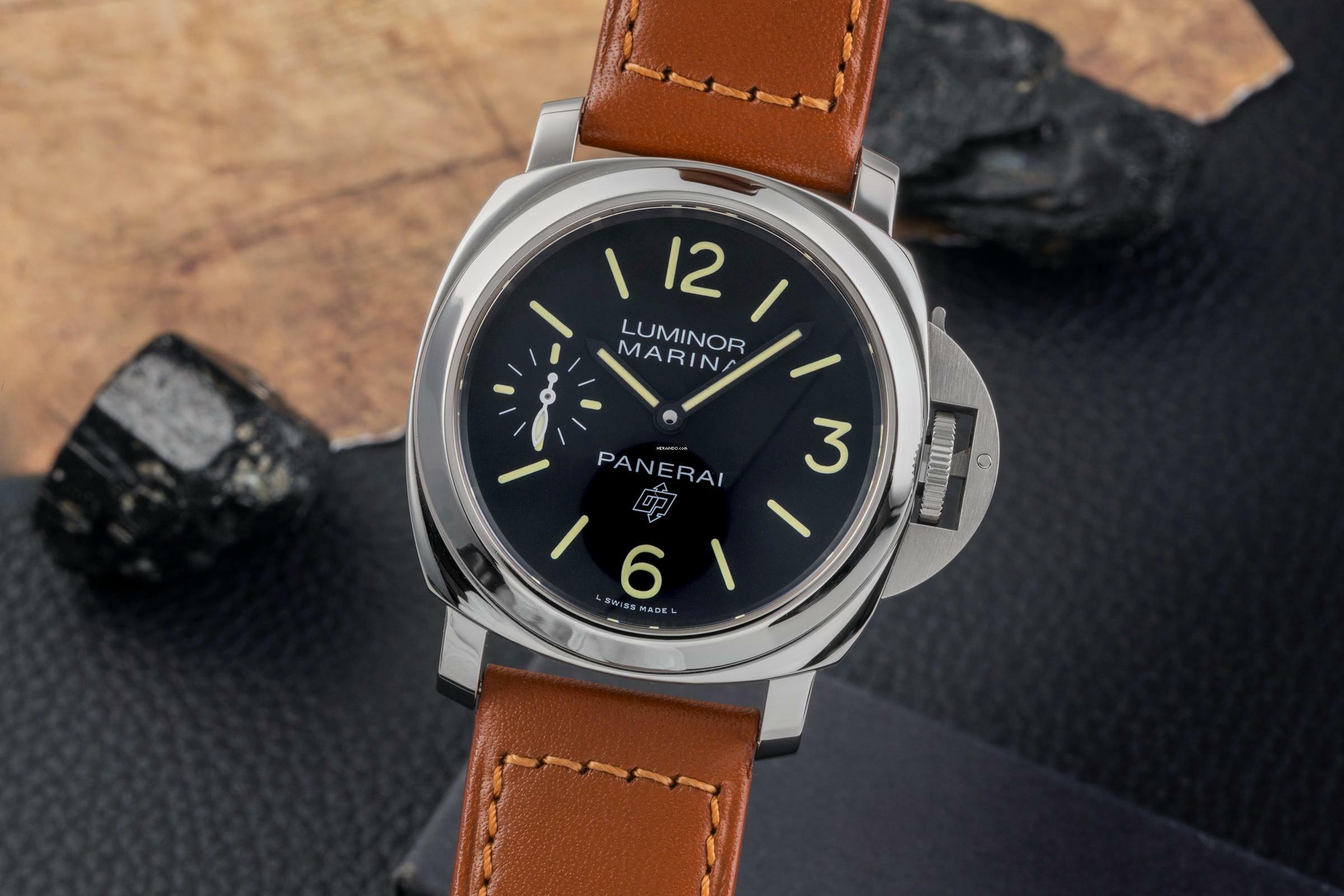 Panerai Luminor Marina Stahl Handaufzug Herrenuhr Ref. PAM00776