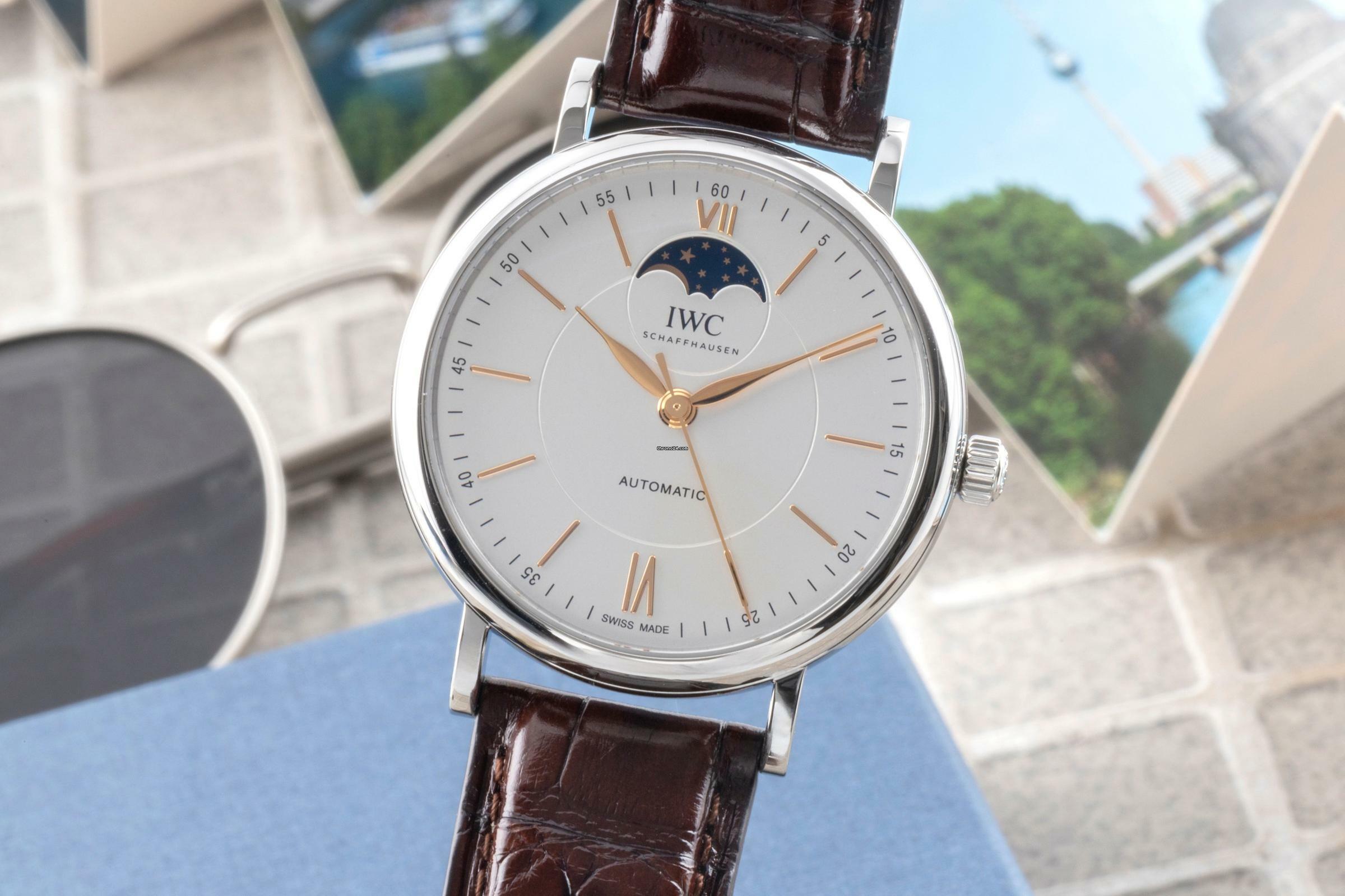 IWC Portofino Automatic Moon Phase Edelstahl Automatik Herrenuhr Ref. IW459401
