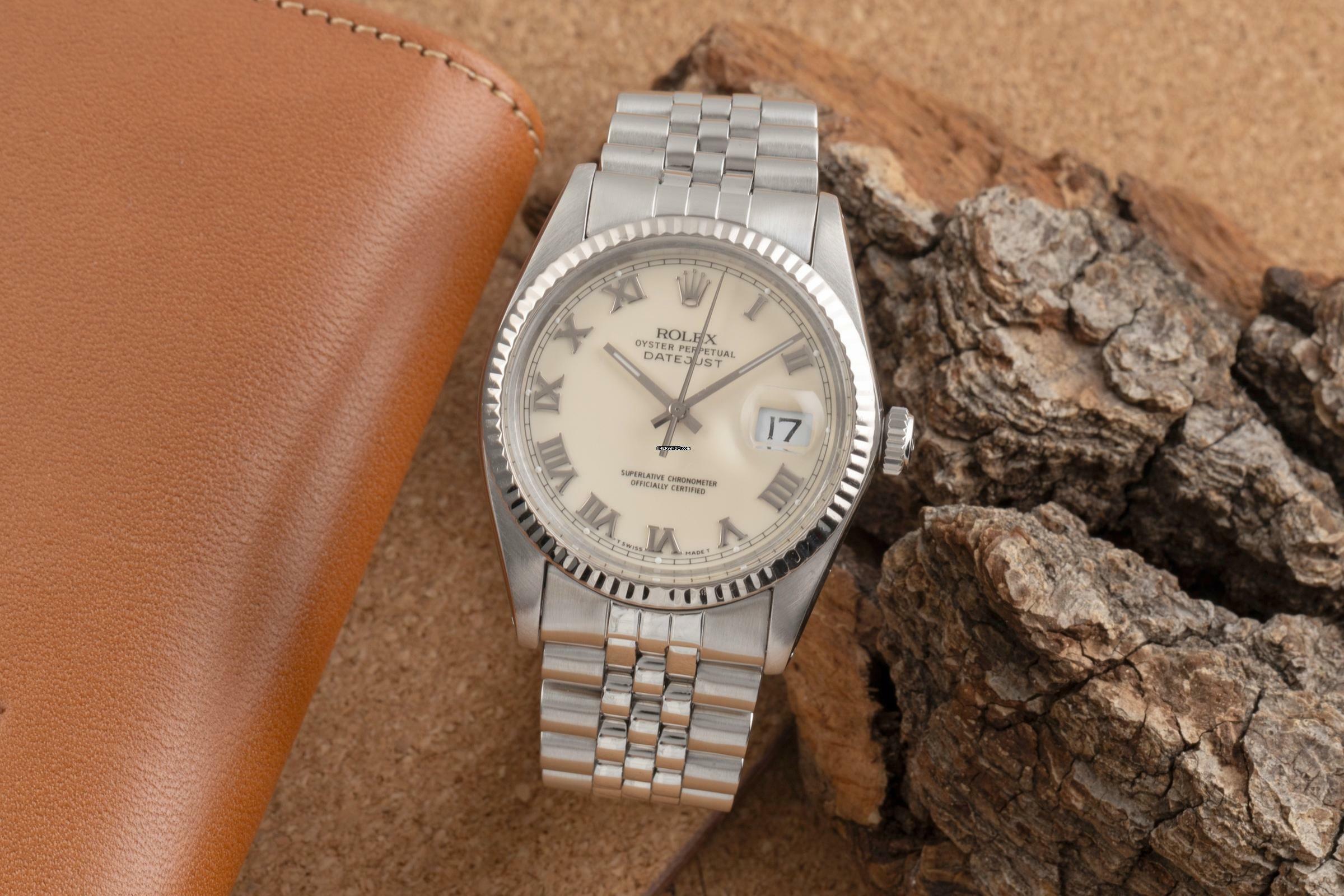 Rolex Datejust 36 Stahl / Weissgold Automatik Herrenuhr Ref. 16014 Klassiker