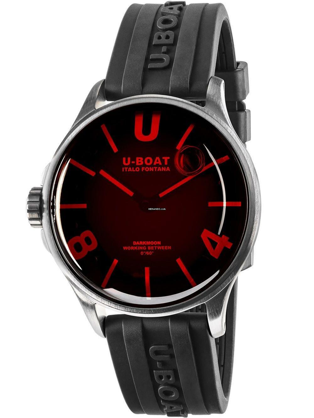 U-Boat 9305 Darkmoon SS Red Glass Herrenuhr 40mm 5ATM