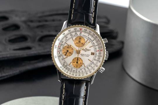  Breitling Old Navitimer Chronograph Stahl / Gold Automatik Herrenuhr Ref. 81610 