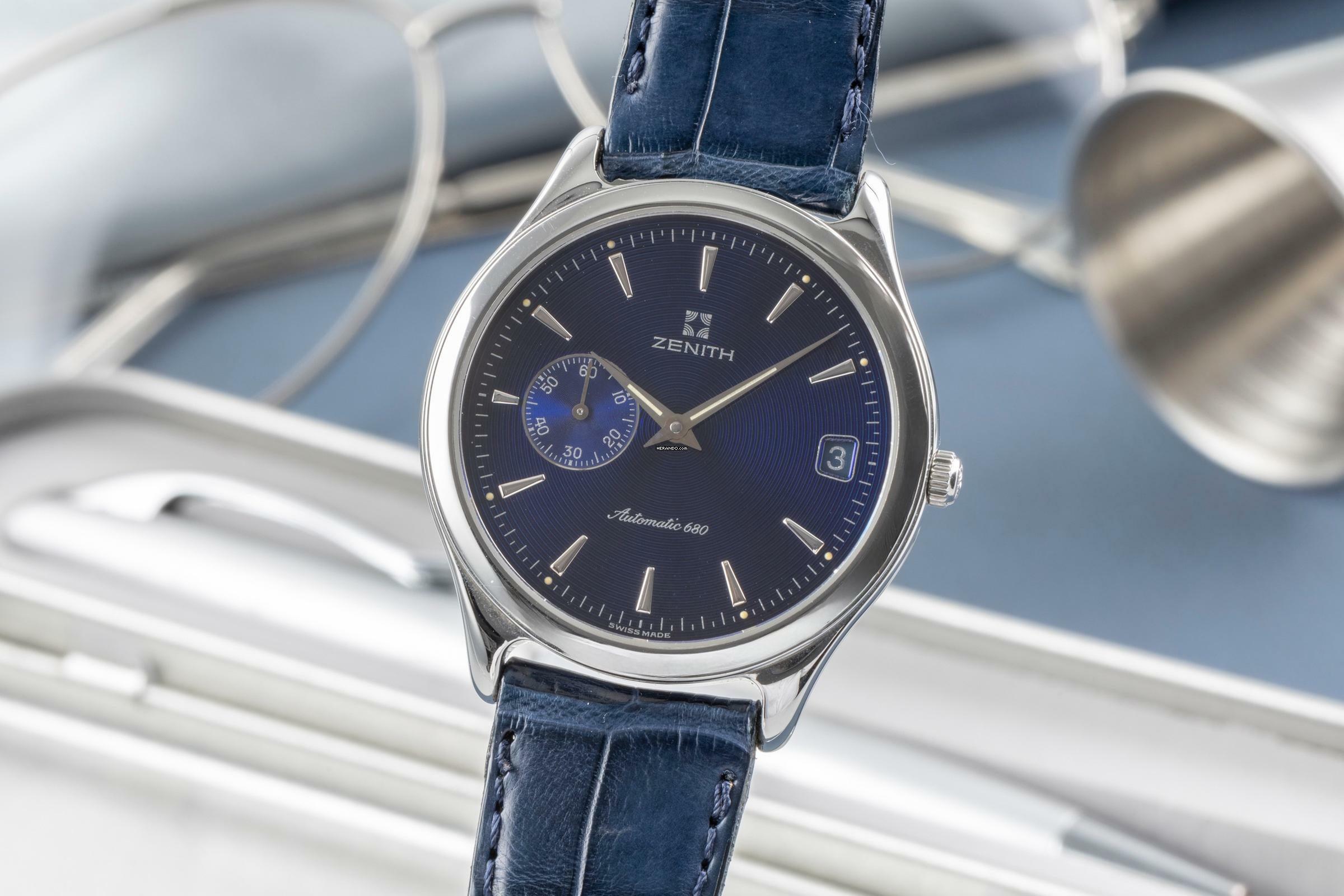 Zenith Elite Small Second Automatik Stahl Ref. 90/01.0040.680 Box & Papiere 2001