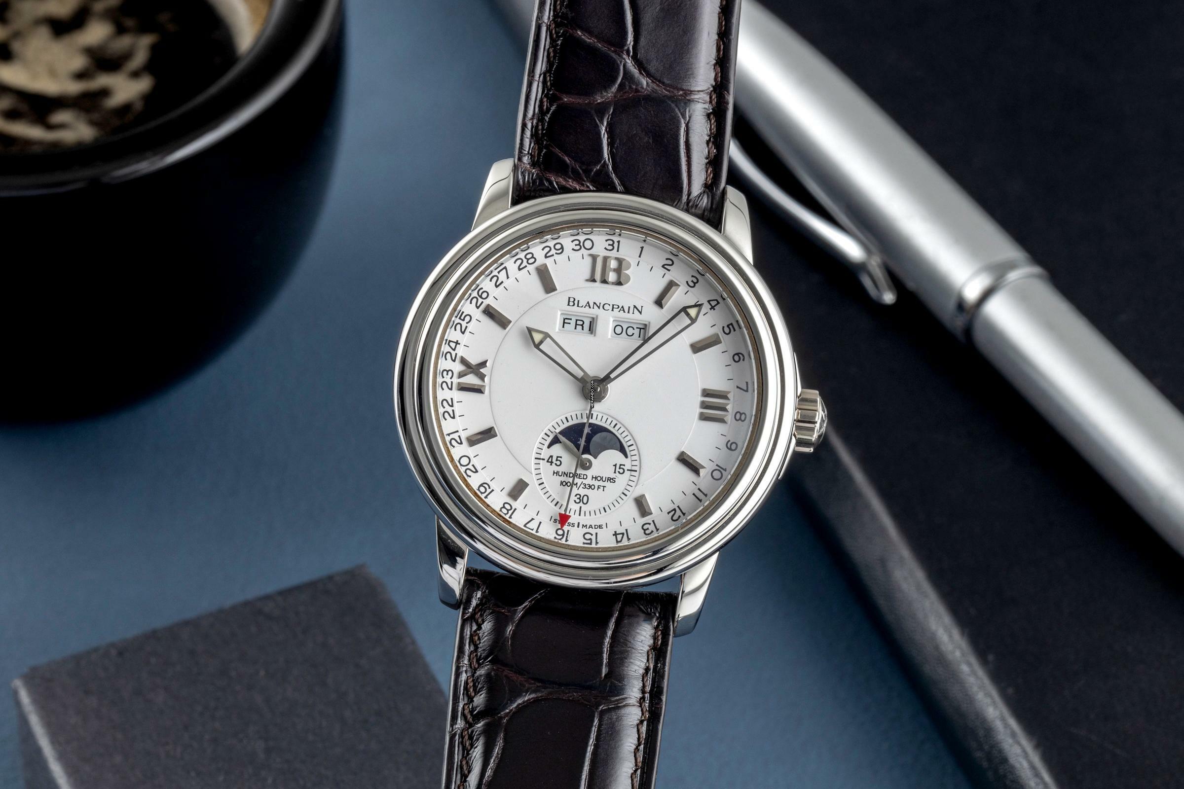 Blancpain Léman Moonphase Stahl Automatik Herrenuhr Ref. 2763-1127-A35