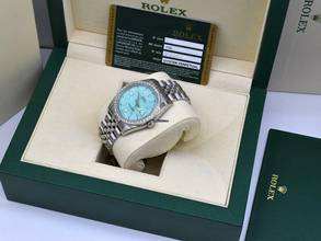 Thumbnail von Rolex Datejust Turquoise Dial With After Diamonds Bezel - Full Set 36mm