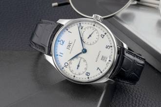 Thumbnail von IWC Portugieser Automatik 7 Days Edelstahl Automatik Herrenuhr Ref. IW500705 Papiere