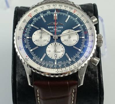  Breitling Navitimer 1 B01 Chronograph 46 Blue Full Set / New Watch 