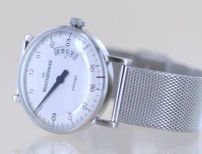 Thumbnail von Meistersinger Vintago Date Stahl 38mm Weiß Einzeiger Neu B+P Dresswatch