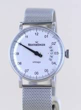 Thumbnail von Meistersinger Vintago Date Stahl 38mm Weiß Einzeiger Neu B+P Dresswatch