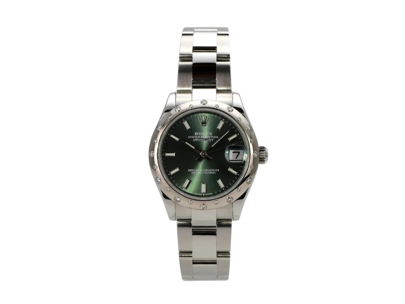 Rolex Datejust 31 Edelstahl Weißgold Diamant Ref. 278344RBR Mintgrün Oyster-Band