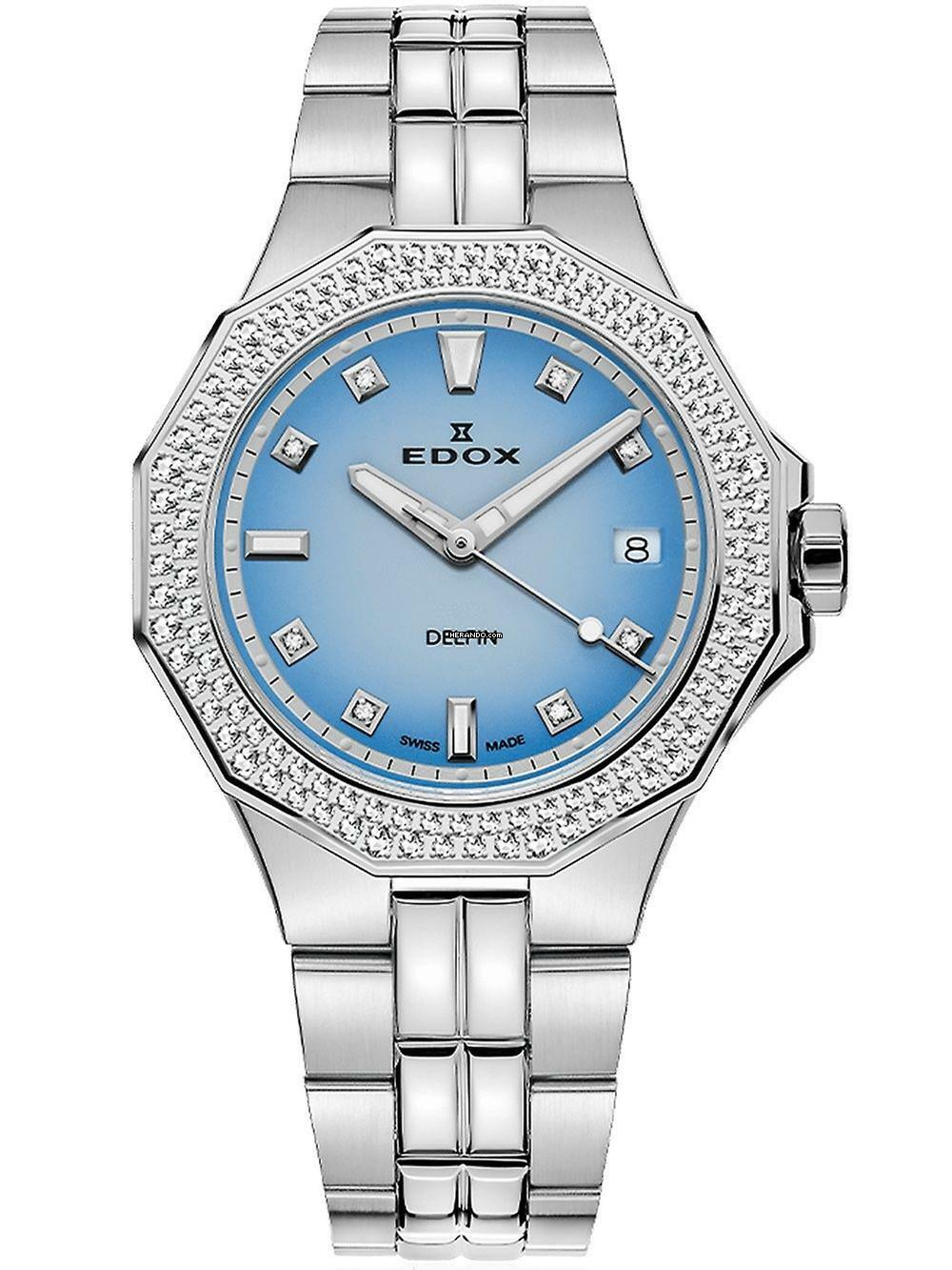 Edox 53020-3D120M-BUCND Delfin Diamant Diver Damenuhr 38mm 20ATM