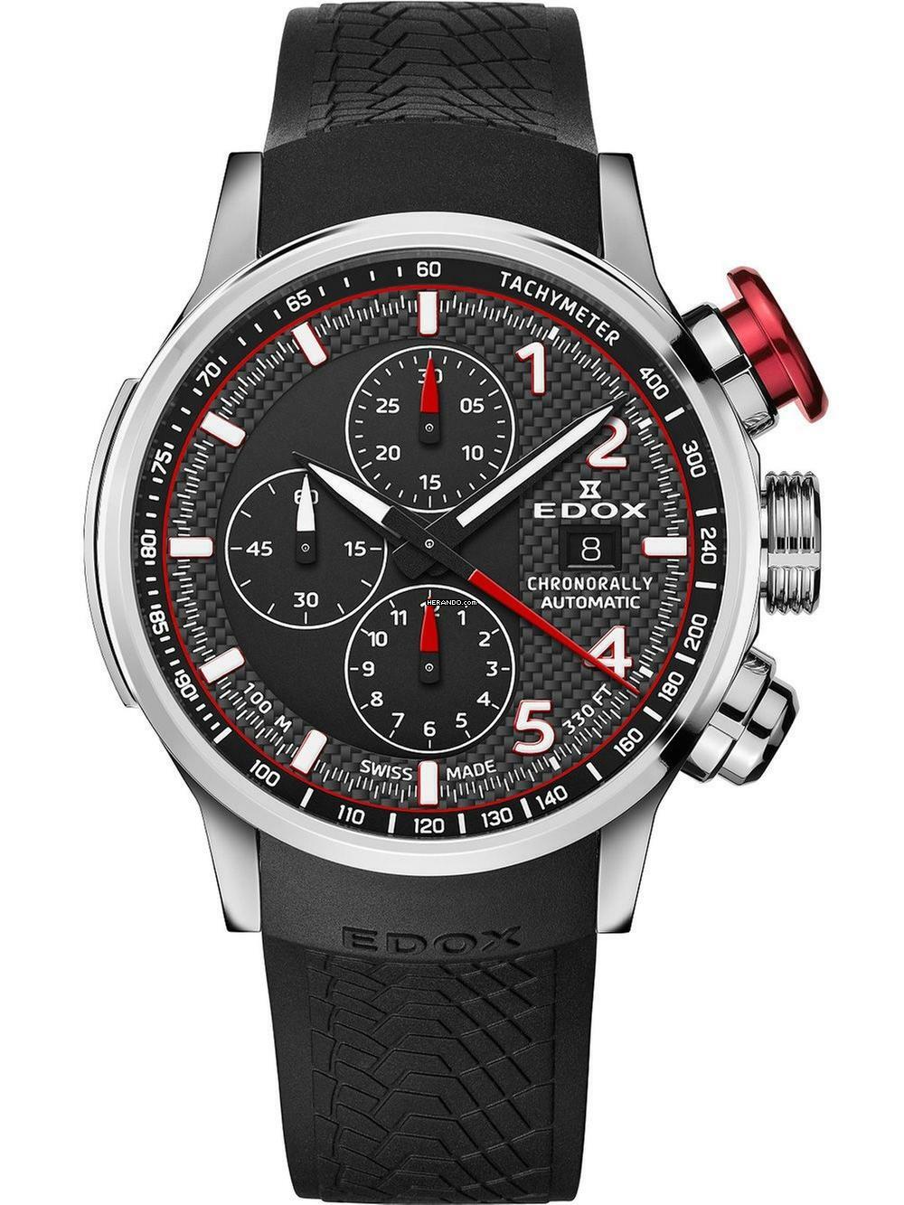 Edox Chronorally 01129-TRCA-NCAR Chronorally Automatik Herrenuhr 45mm 10ATM