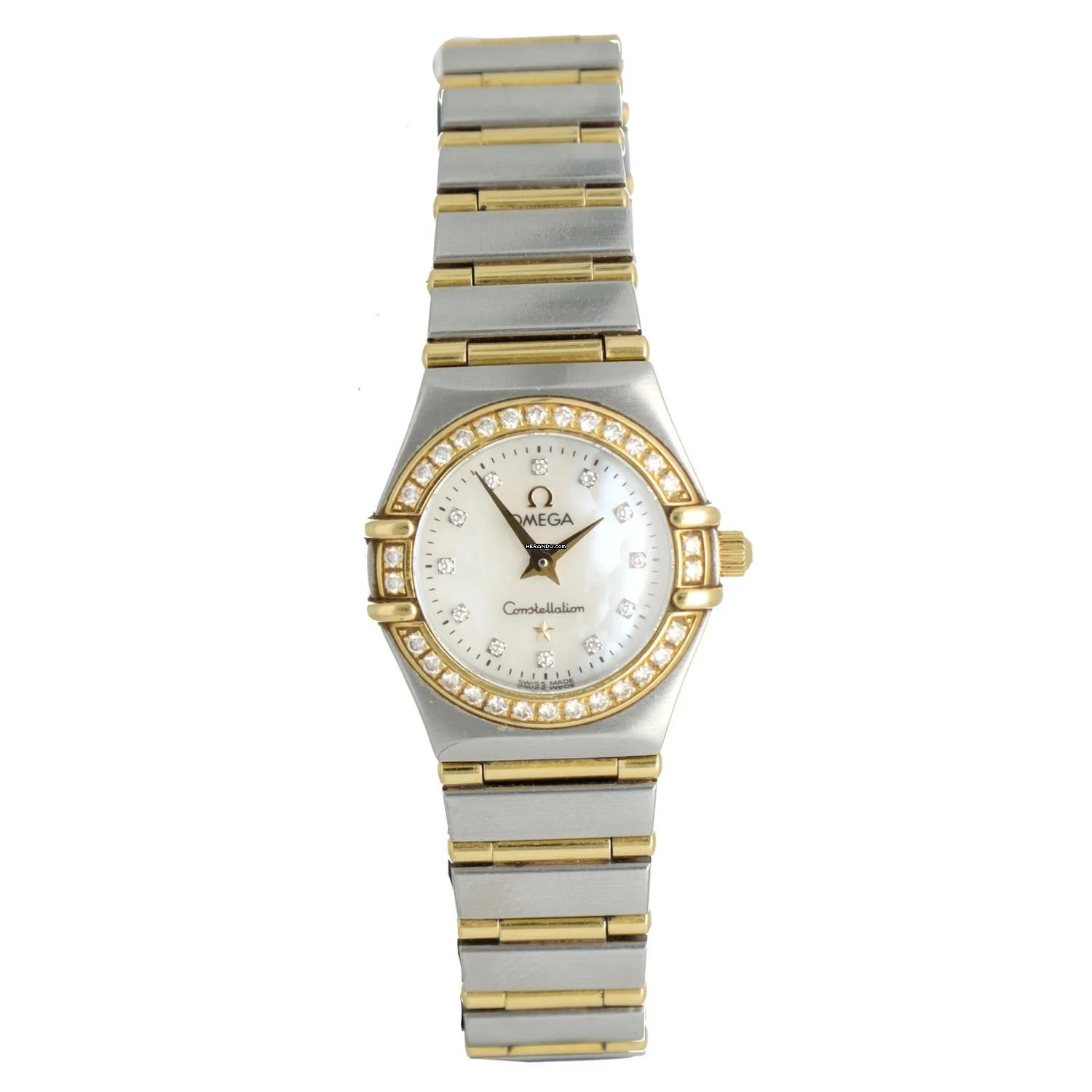 Omega Constellation Gold/Steel Diamonds Full Set.Box&Papers