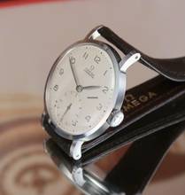 Thumbnail von Omega Mint/NOS Chronometer 2366 in steel with tag & rare dial from the 40's Chronometre