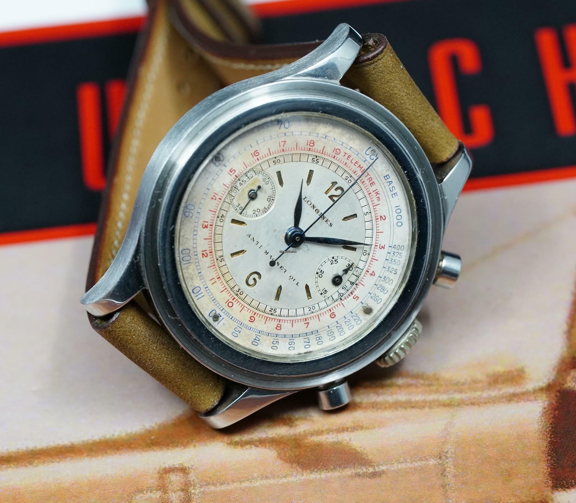 Longines SUPER RARE 13ZN TRE-TACCHE CHRONOGRAPH WITH SANDWICH DIAL 4974